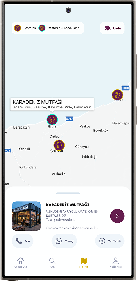 Menudenbak mobil uygulama mockup 2